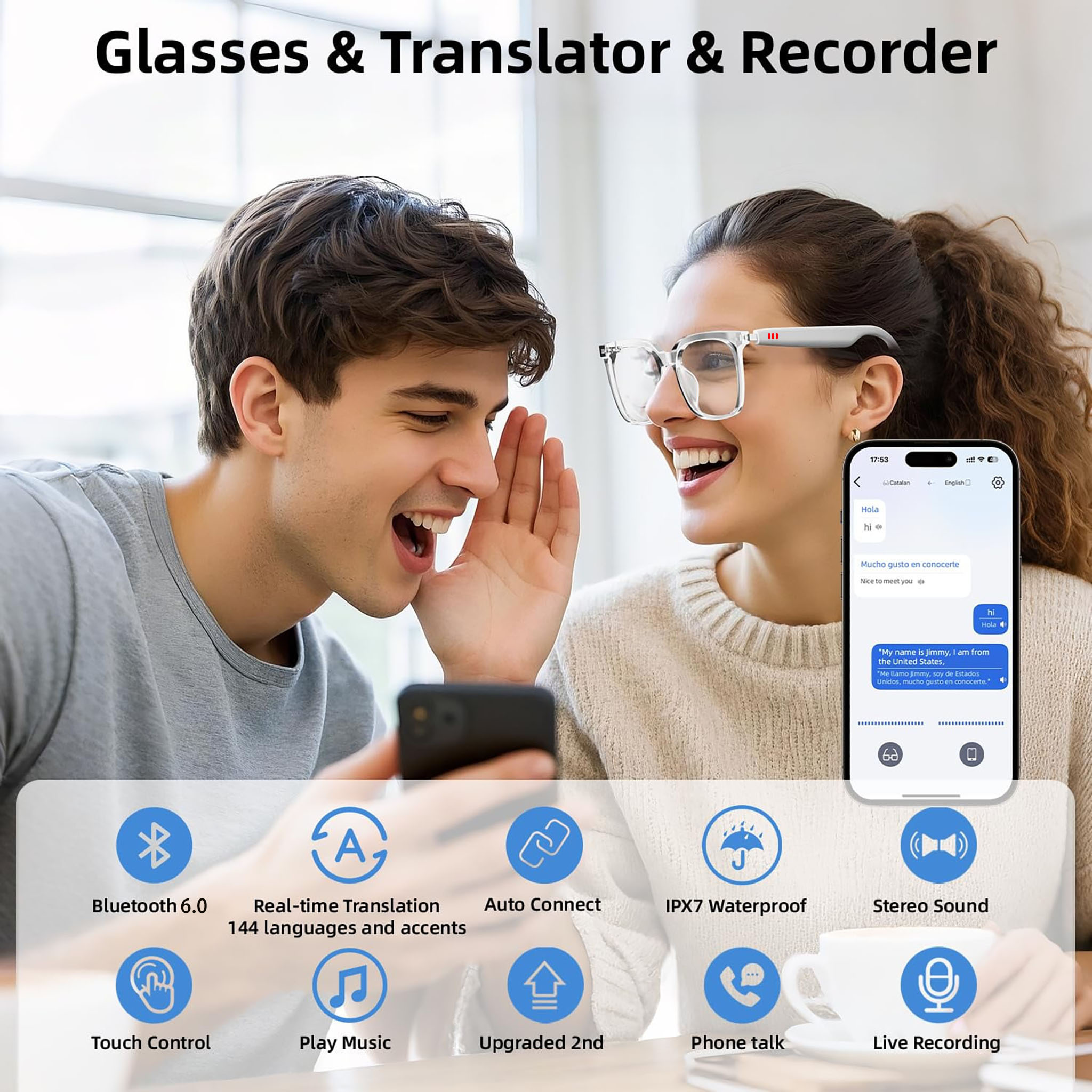 Pink Bluetooth Smart Glasses M - Smart Glasses Lens ulasan dan harga