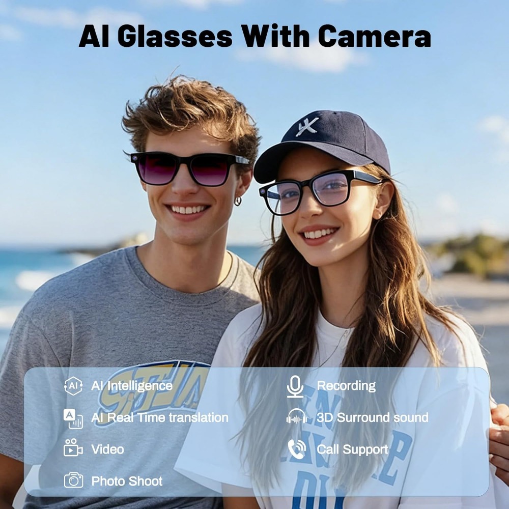 AI Translation, Bluetooth Call - Smart Glasses Lens ulasan dan harga