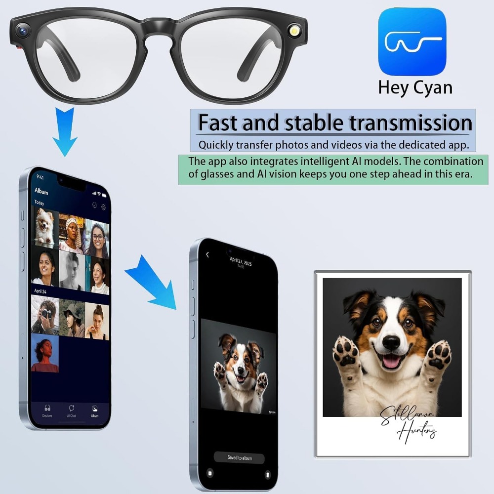 Smart Glasses: 4K Camera, Blue - Smart Glasses Lens ulasan dan harga