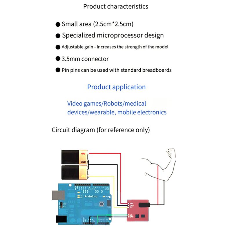 B50B-3X Muscle Electrical Sens - Muscle Sensor Emg ulasan dan harga